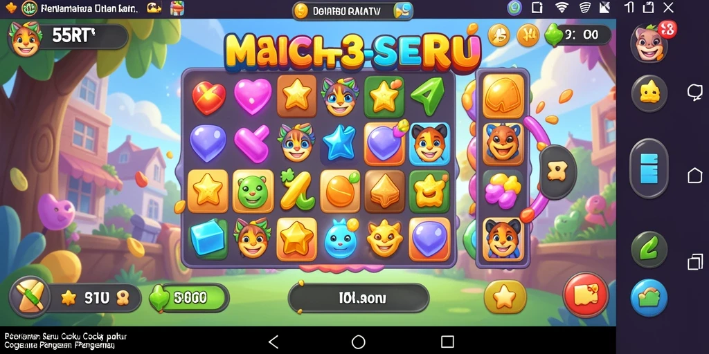 Screenshot utama 55RT dengan gameplay seru Match-3.