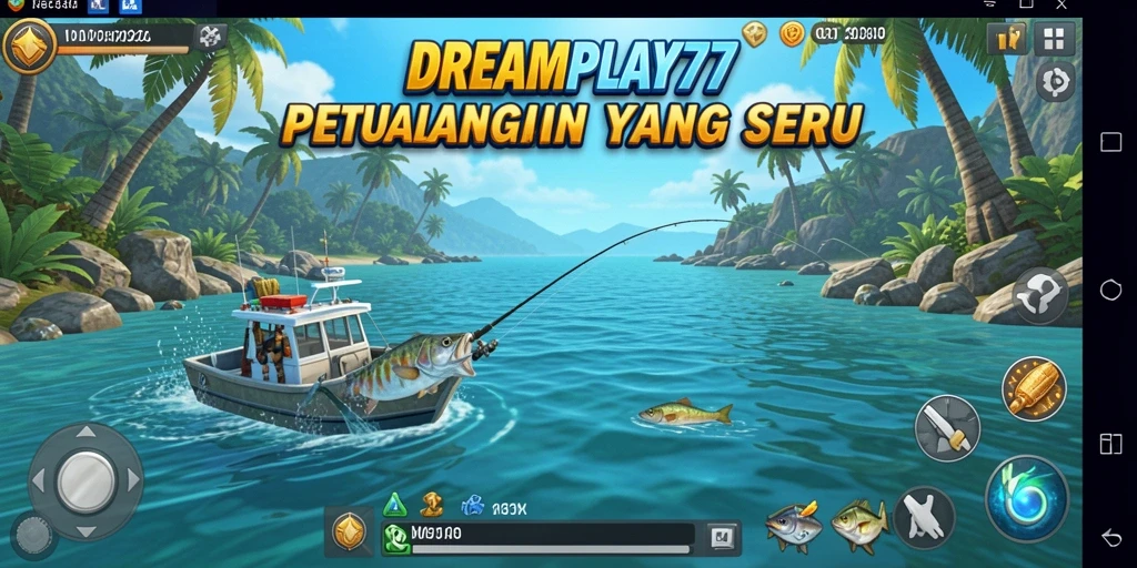 Gameplay seru menangkap ikan di laut yang indah.