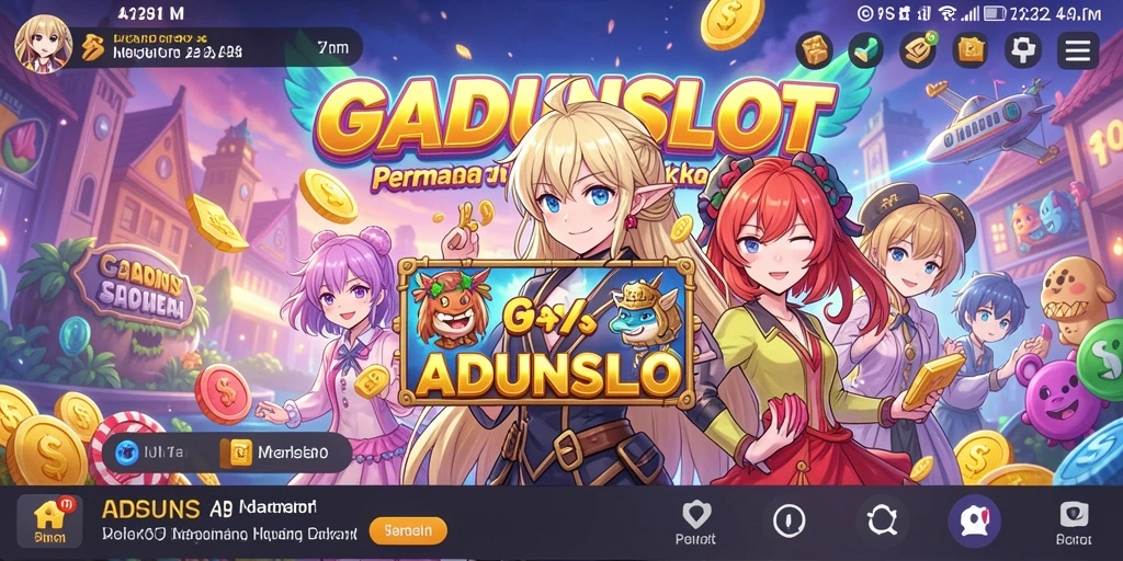 Tampilan gameplay menawan dari GADUNSLOT yang penuh karakter anime.
