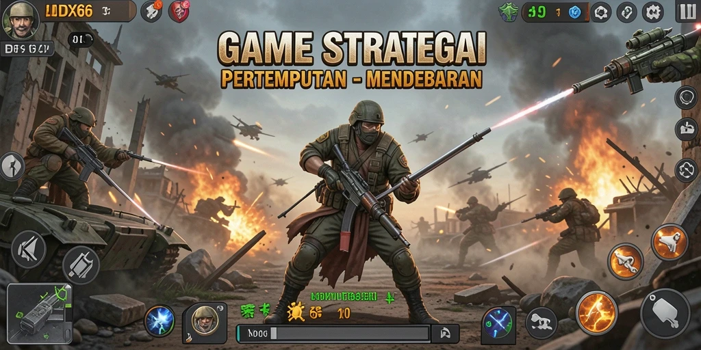 Tampilan gameplay IDX66 yang menampilkan pertempuran strategis yang mendebarkan.