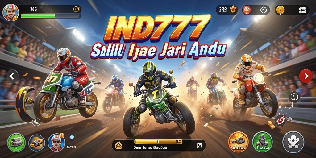 Tampilan menarik dari gameplay balapan di IND777.