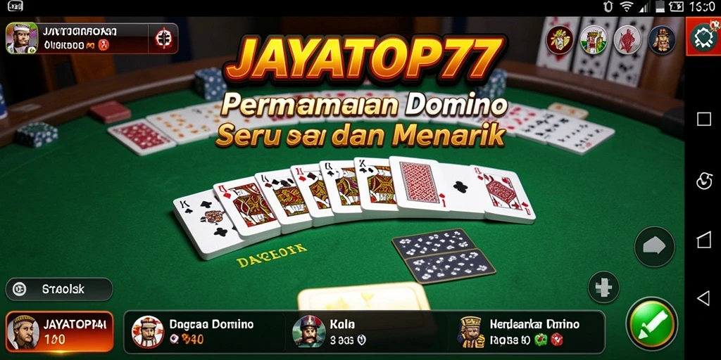 Tampilan gameplay menarik dari JAYATOP77 yang menampilkan aksi Domino.