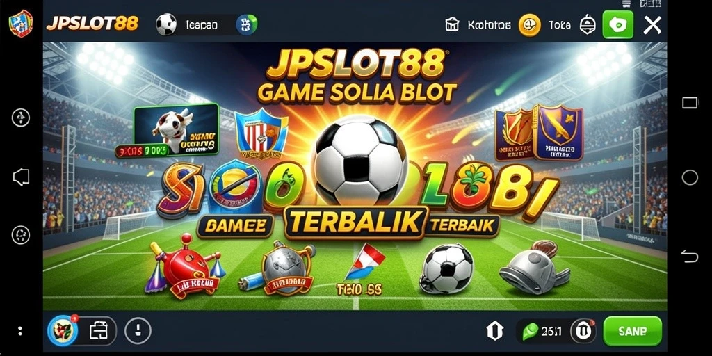 Tampilan gameplay menarik dari JPSLOT88 dengan tema sepak bola yang menyenangkan.