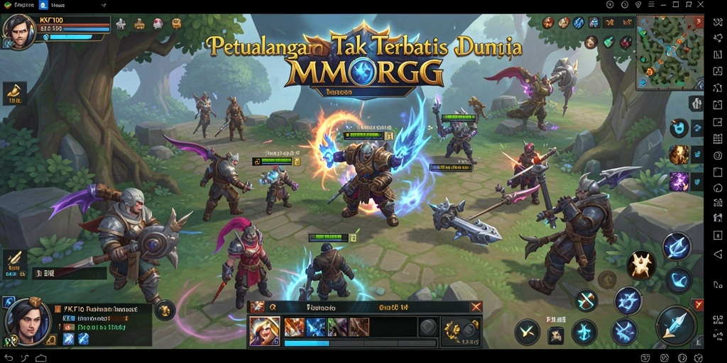 Tangkapan layar KPK100 menunjukkan aksi pertempuran yang mendebarkan di dunia MMORPG.