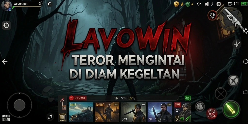 Screenshot gameplay LAVOWIN menampilkan suasana Horror yang mencekam.