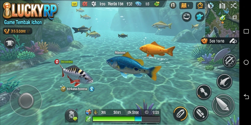 Screenshot menampilkan aksi seru dalam permainan Tembak Ikan.
