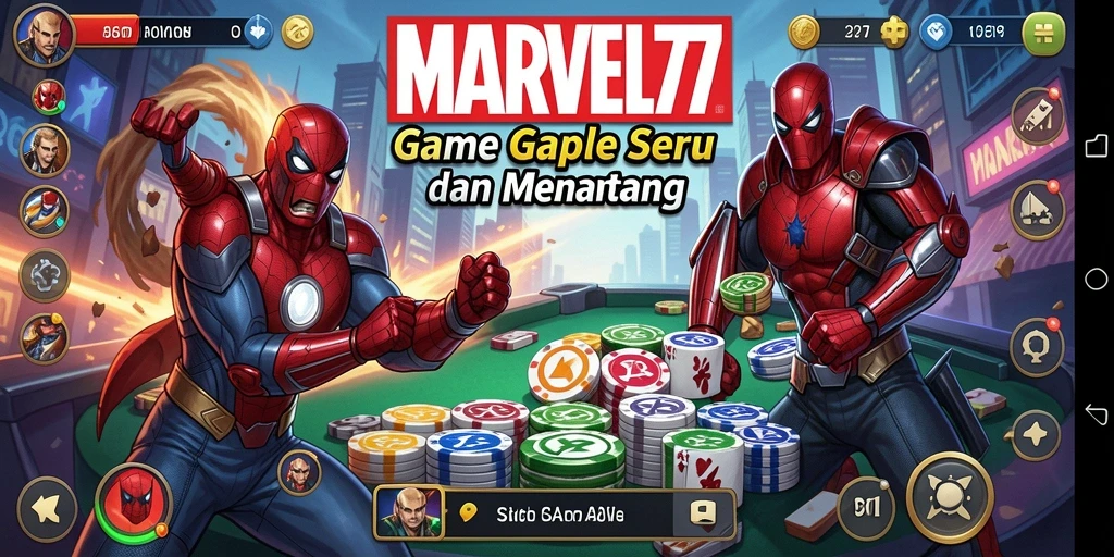 Tampilan screenshot utama <strong>MARVEL77</strong> menampilkan gameplay Gaple yang seru.