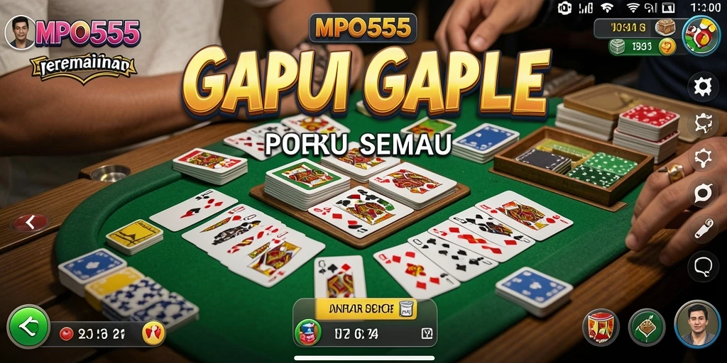 Tampilan gameplay Gaple yang seru dan menantang.