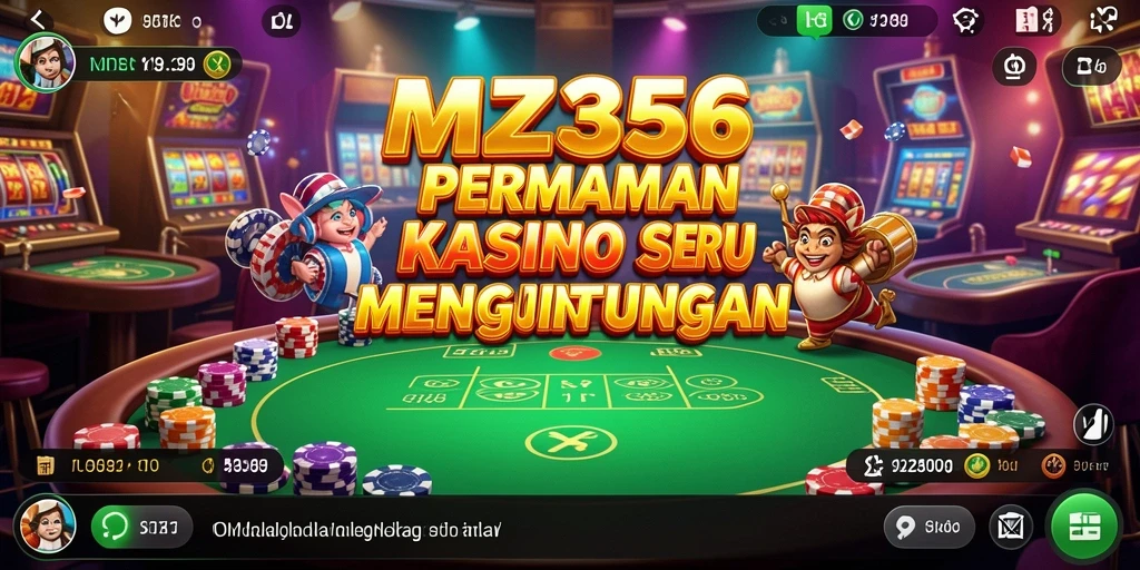 Screenshot gameplay MZ356 menampilkan suasana kasino yang mendebarkan.