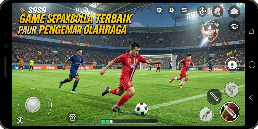 Tampilan gameplay S9S9 yang mendebarkan di lapangan sepak bola.