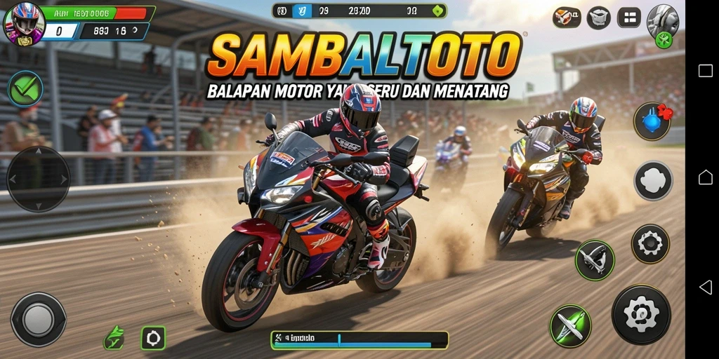 Gameplay mendebarkan di SAMBALTOTO dengan balapan motor yang penuh aksi.