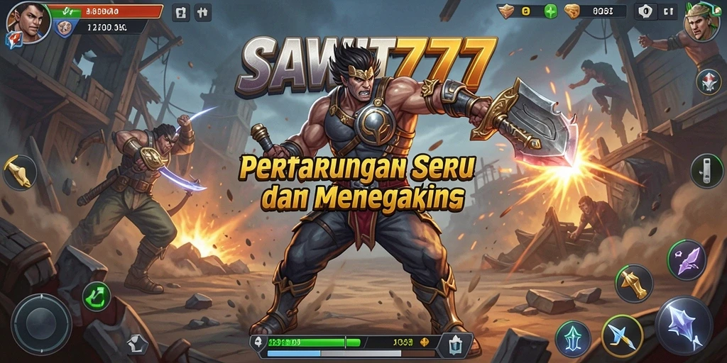 Screenshot Gameplay SAWIT777 menunjukkan aksi pertarungan seru.