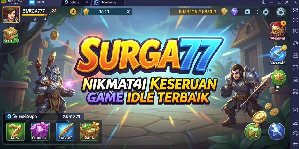 Screenshot utama SURGA77 menampilkan gameplay Idle yang seru dan menawan.