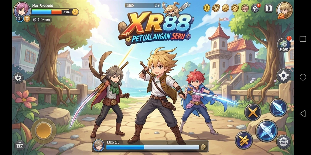 Screenshot gameplay XR88 menampilkan karakter Anime dalam aksi menarik.